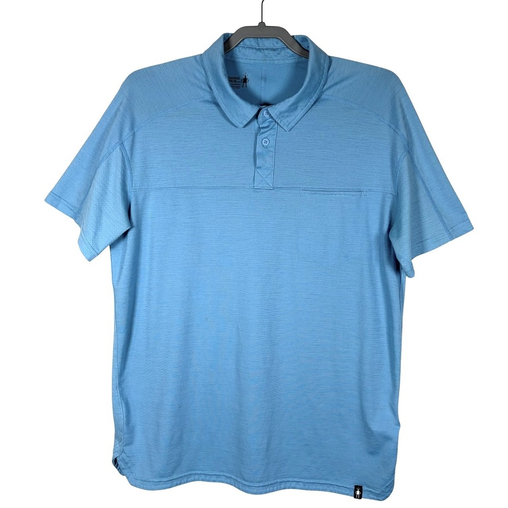 Smartwool Merino Sport 150 Polo Mens Large Lightweight Short Sleeve Hiking Golf